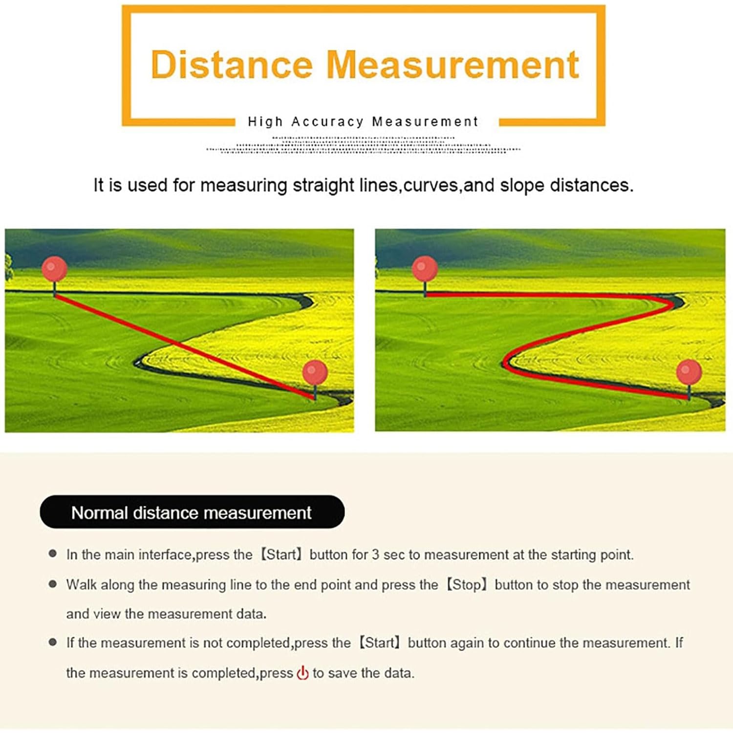 Medidor Topográfico GPS, Equipo Topográfico Portátil Amarillo Con Pantalla De 2,4 Pulgadas, Seguimiento De Figura/LCD Retroiluminado/impermeable, Receptor GNSS Herramienta De Vigilancia Para Granja