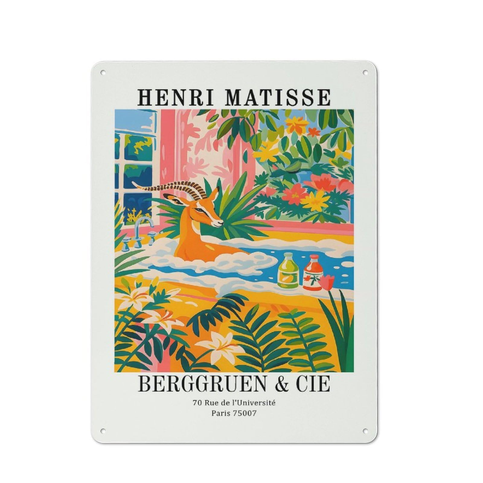 Junmoney Style-19 Henri Matisse Exhibition Tin Sign 40X30cm For Workshop Wall, Vintage Wall Decor, For Metal Sign Collectors, For Garage And Workshop Walls