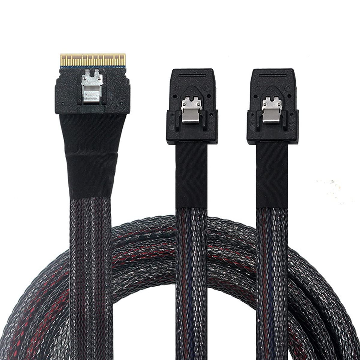 Dây cáp Slim SAS SFF-8654 4i 38Pin to SFF-8643 dài 1M