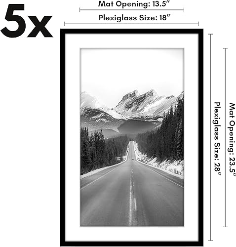 Vista 552 de Americanflat Portarretratos de 5 x 6 pulgadas con plexiglás pulido, juego de 5 portarretratos de 2 x 3 pulgadas con paspartú o para fotos de 5 x 6