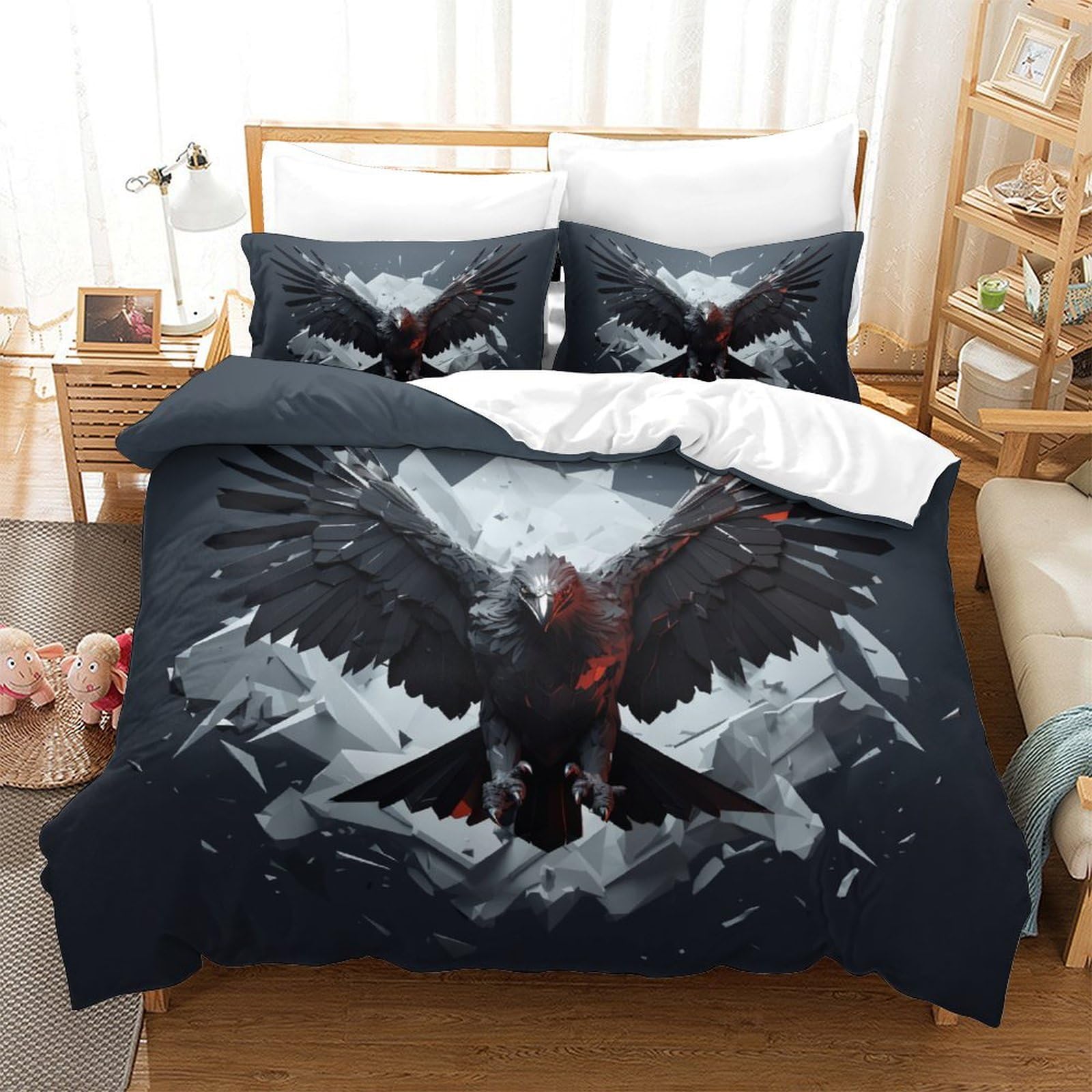 Parure de lit aigle 3D cadeau idéal pour ados et enfants