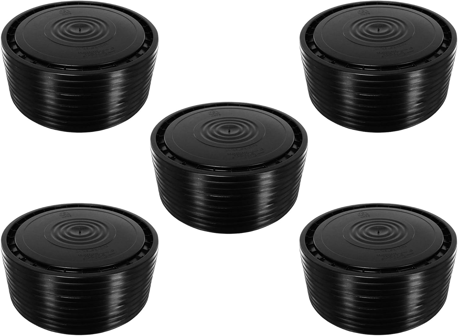 Poly Farm Flexible EASY Access Snap On Lids for 5 Gallon Buckets (also fits most 3.5, 6, and 7 Gallon Buckets) (BLACK) (50)