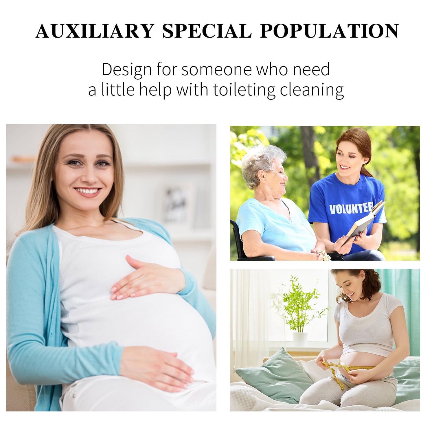 Faltbare WC-Hilfsmittel zum Abwischen, 40 cm lange Reichweite, Komfort-WC-Wischhilfen, Butt Wiper Self Wipe Assist WC-Hilfsmittel, Badezimmer-Boden-Buddy Wischen, Selbsthilfe für eingeschränkte