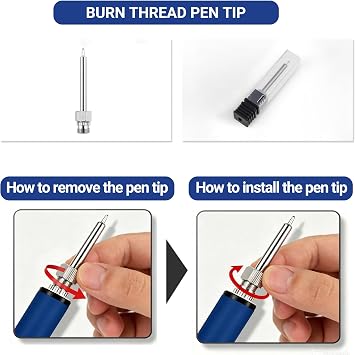Thread Burner Kit, LCD 2.7V/3.4V/4.2V, Rechargeable (White) | 510 Threaded Tips, USB-C charging cable included, Stainless Steel, For Beading, Leather Craft, Sewing, Weaving And Stringing
