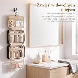 Lifewit Kosmetyczka damska do zawieszenia, wodoszczelna, składana, duża, z przezroczystymi przegródkami i haczykiem obracanym o 360°, podróżna torba na pranie na przybory toaletowe (czarna)