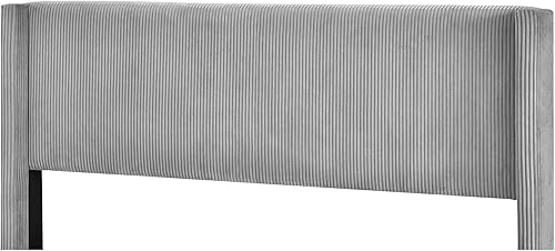 Miniatura 5 de Polibi Cama de plataforma tapizada tamaño Queen con patas de metal y elegante cabecero, marco de cama de madera maciza, no requiere caja de