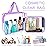 APREUTY Clear Makeup Bags, TSA Approved 6 Pcs Cosmetic Makeup Bags Set Clear PVC with Zipper Handle Portable Travel Luggage Pouch Airport Airline Vacation Organization (Purple)