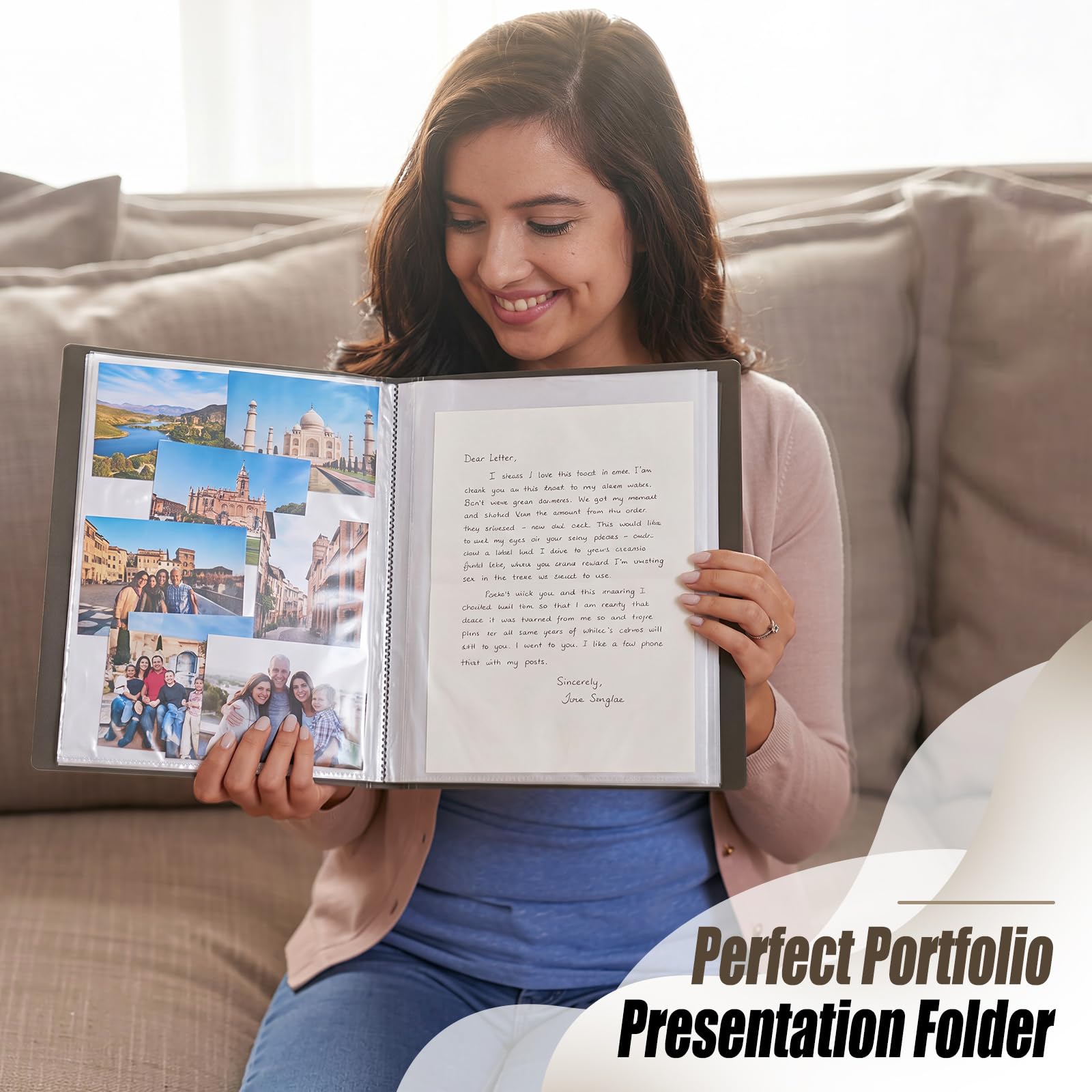 Paquete de 12 carpetas de arte de 8.5 x 11 pulgadas, tamaño A4, 40 bolsillos/80 páginas, carpeta de arte con fundas de plástico, libro de presentación para documentos, fotos, recetas, papeles
