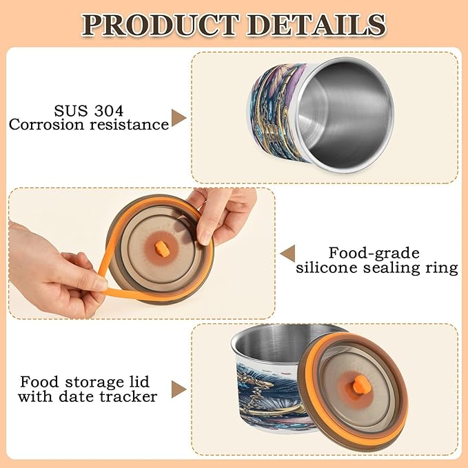 Almacenador de Alimentos ALAZA 30 oz Acero Inoxidable con Tapa miniatura 6