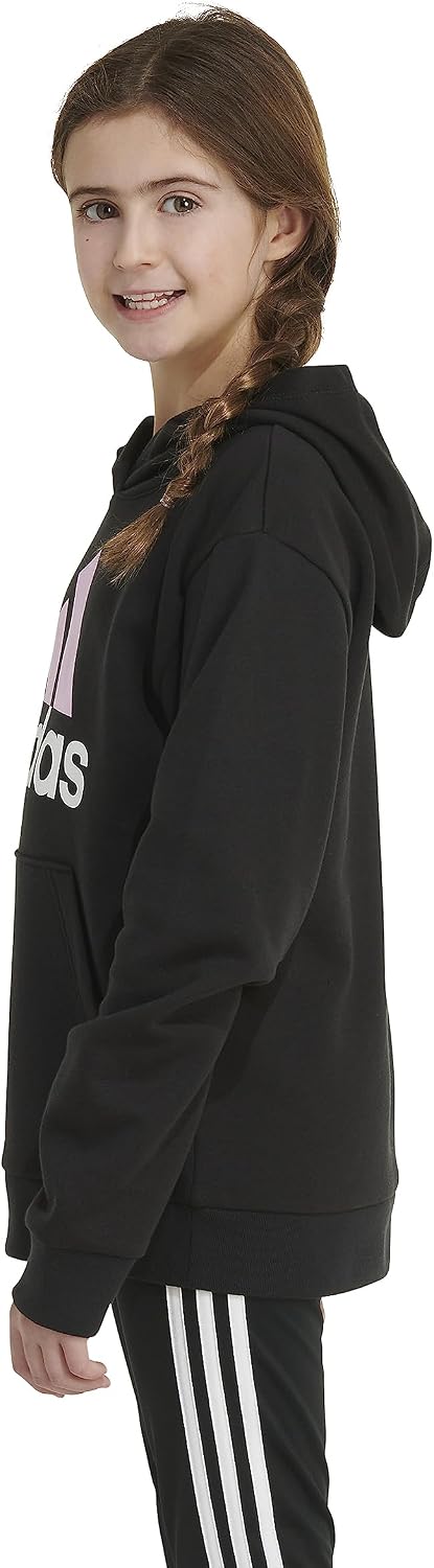 adidas girls Long Sleeve Essential Hooded Graphic Heather Pullover(big Kid)
