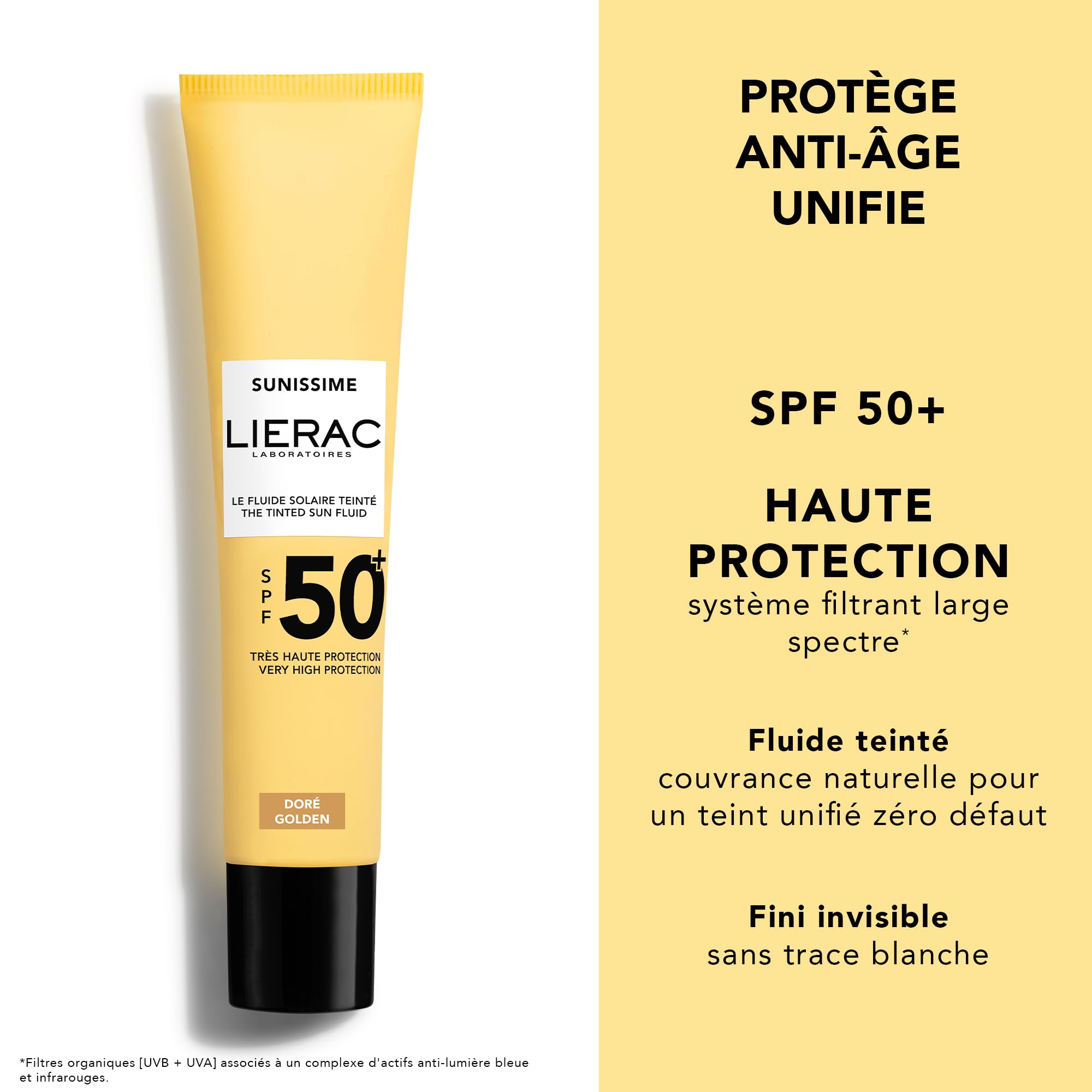 Image secondaire de Lierac Sunissime Fluide Solaire Teinté Visage SPF50+ 40ml - Protection Anti-Âge et Éclat Naturel