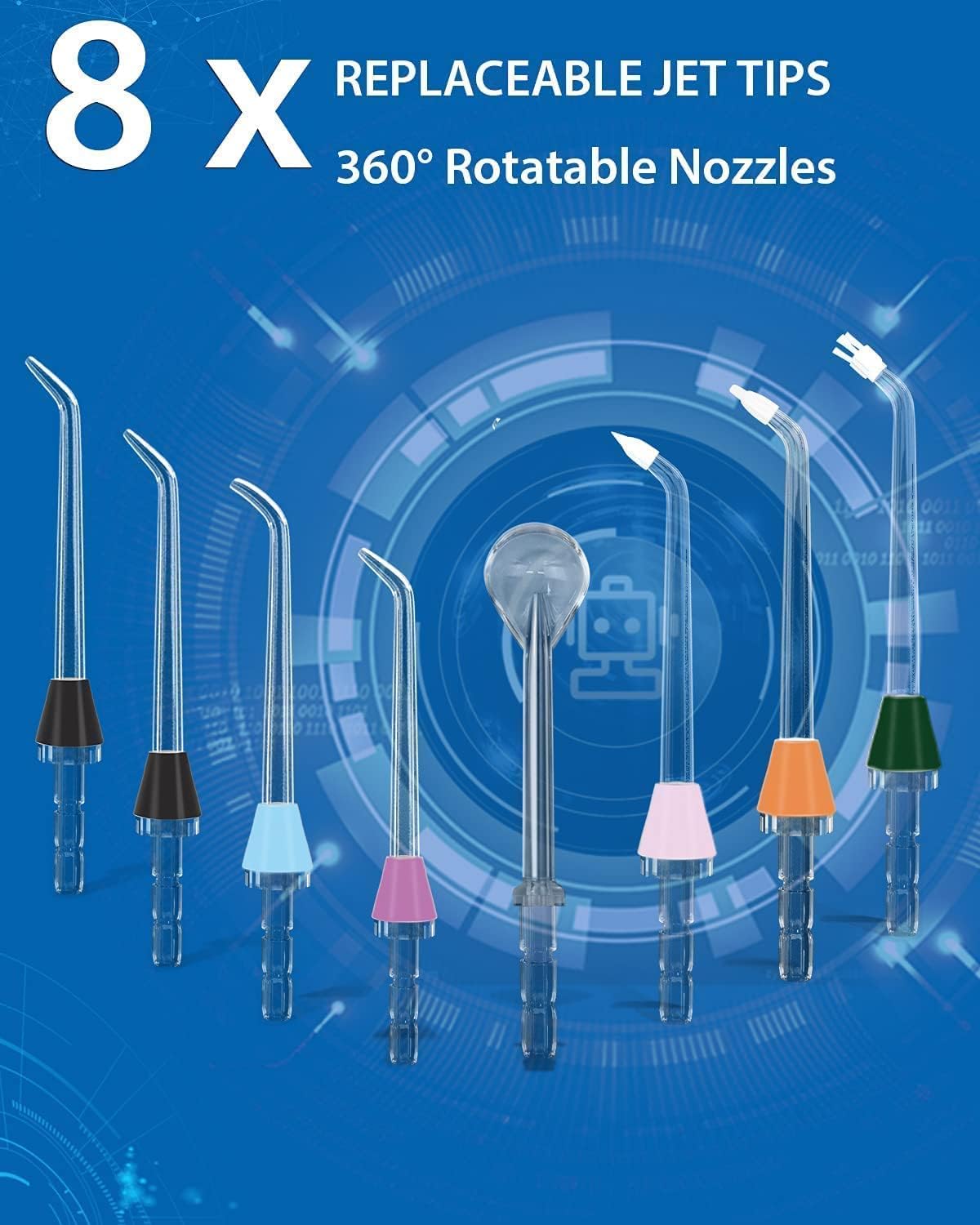 MySmile Powerful Cordless Water Dental Flosser Portable Oral Irrigator Black and White Combo with OLED Display 5 Modes 8 Replaceable Jet Tips and 350 ML Detachable Water Tank : Health & Household