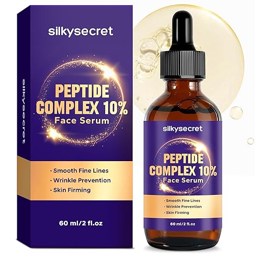 Suero peptídico al 10% (2 onzas líquidas), suero de péptido de colágeno, ácido hialurónico y niacinamida, argirlina antienvejecimiento, suero facial