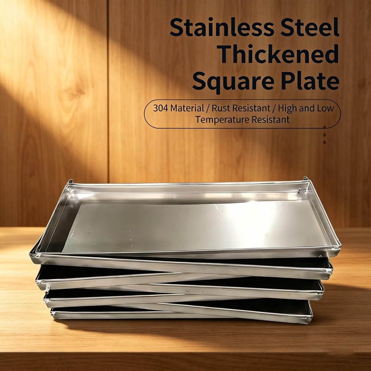 Heavy Duty 4in Height Stainless Steel Leakproof Drip pan Multipurpose Metal Tray for Garden Kitchen and Garage Floor Protection Drip pan for ac Unit Drain pan for Ac Unit(25x20cm(10x8in))