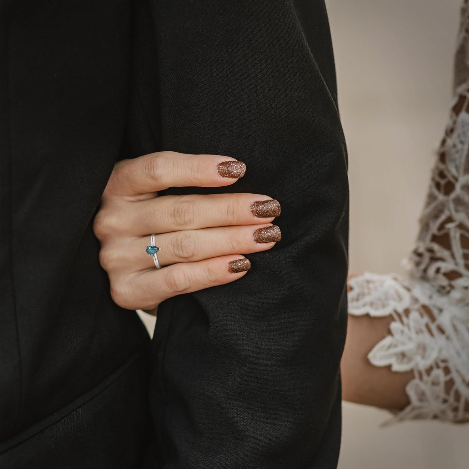 Natural London Blue Topaz Stackable Ring for Women in Sterling Silver, November Birthstone Jewelry Gifts for Her (Round, Oval, Pear) - Image 4