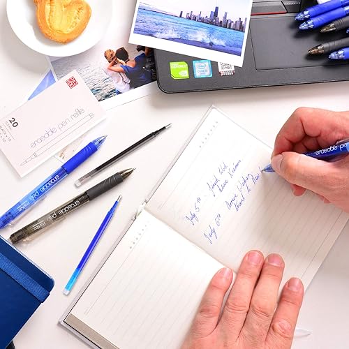 Miniatura 4 de ParKoo Recambios de tinta de gel compatibles con bolígrafos de gel borrables FriXion y Friction, punta extrafina de 0.020 in, tinta negra y azul,