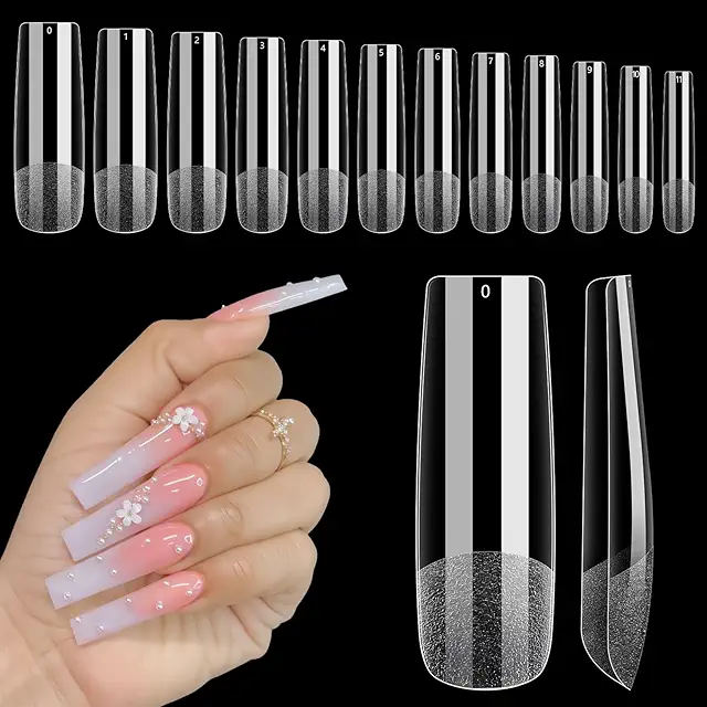 Adonafy 240 Pcs Gel X Nails: Full Cover Soft Gel Tips in 12 Sizes