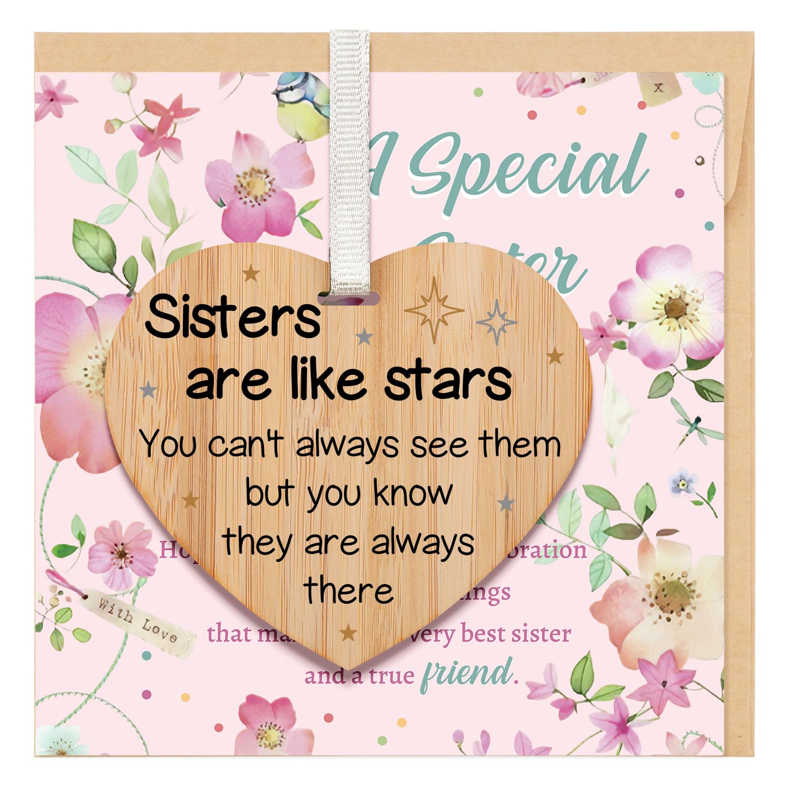 TheGiffter Sister Birthday Card, Sister Gift for Sister with Envelope