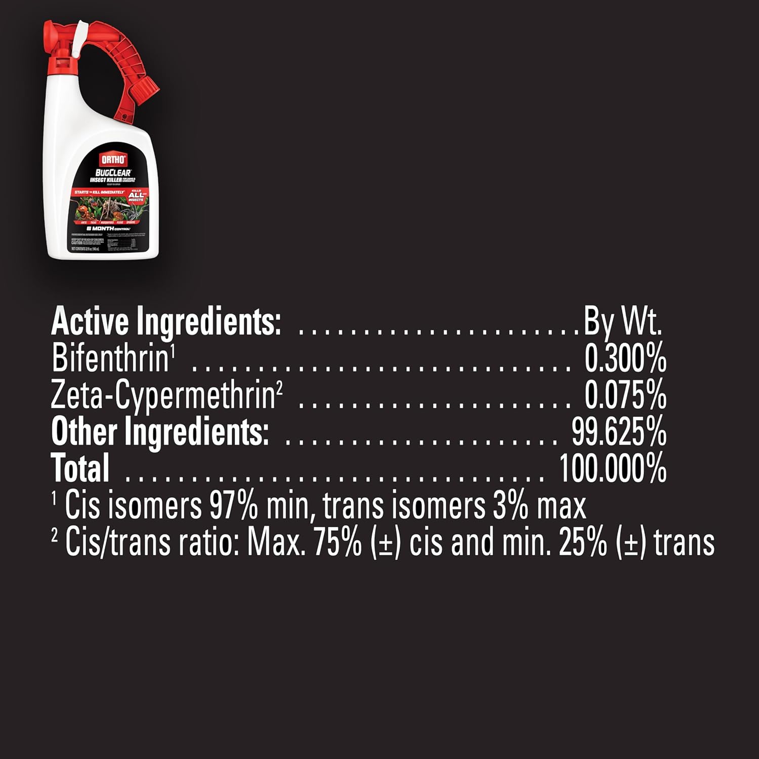 Ortho BugClear Insect Killer for Lawns and Landscapes Ready-to-Spray, Kills Periodical Cicadas, Mosquitoes, Ants, Spiders, Fleas, Ticks and More, 32 oz., 3-Pack