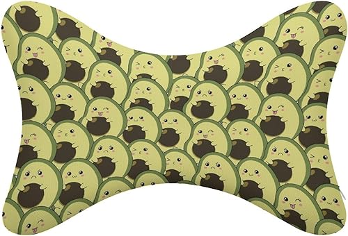 Lindas expresiones de aguacates divertidas almohada para el cuello del coche de espuma viscoelástica almohadas cómodas con forma de hueso para