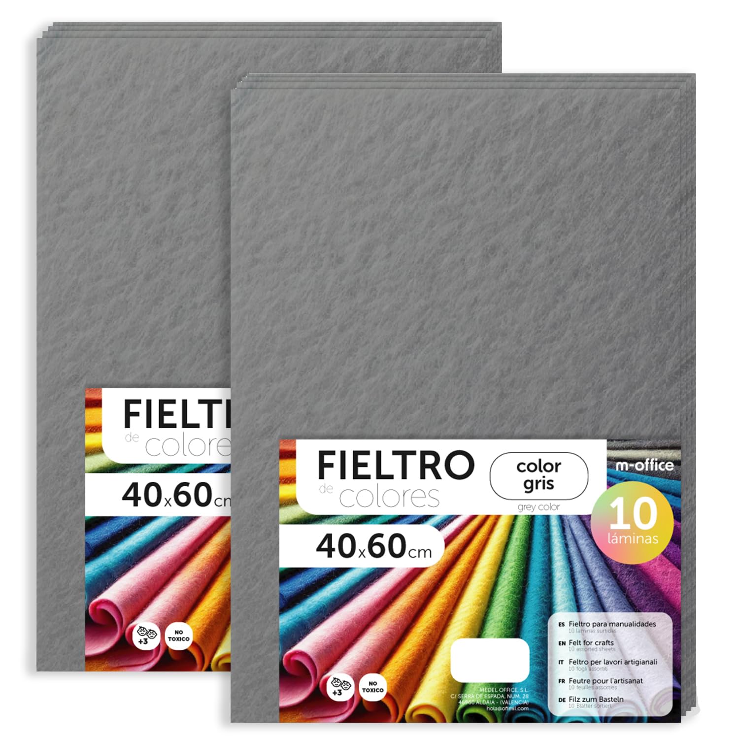 Fieltro para Manualidades, Fieltro de Colores, Suave y Flexible, Material para Costura, Telas Patchwork, Ideal para proyectos DIY, artesanía o decoración, 20x30cm - m-office (rojo, 10 uds) — view 157