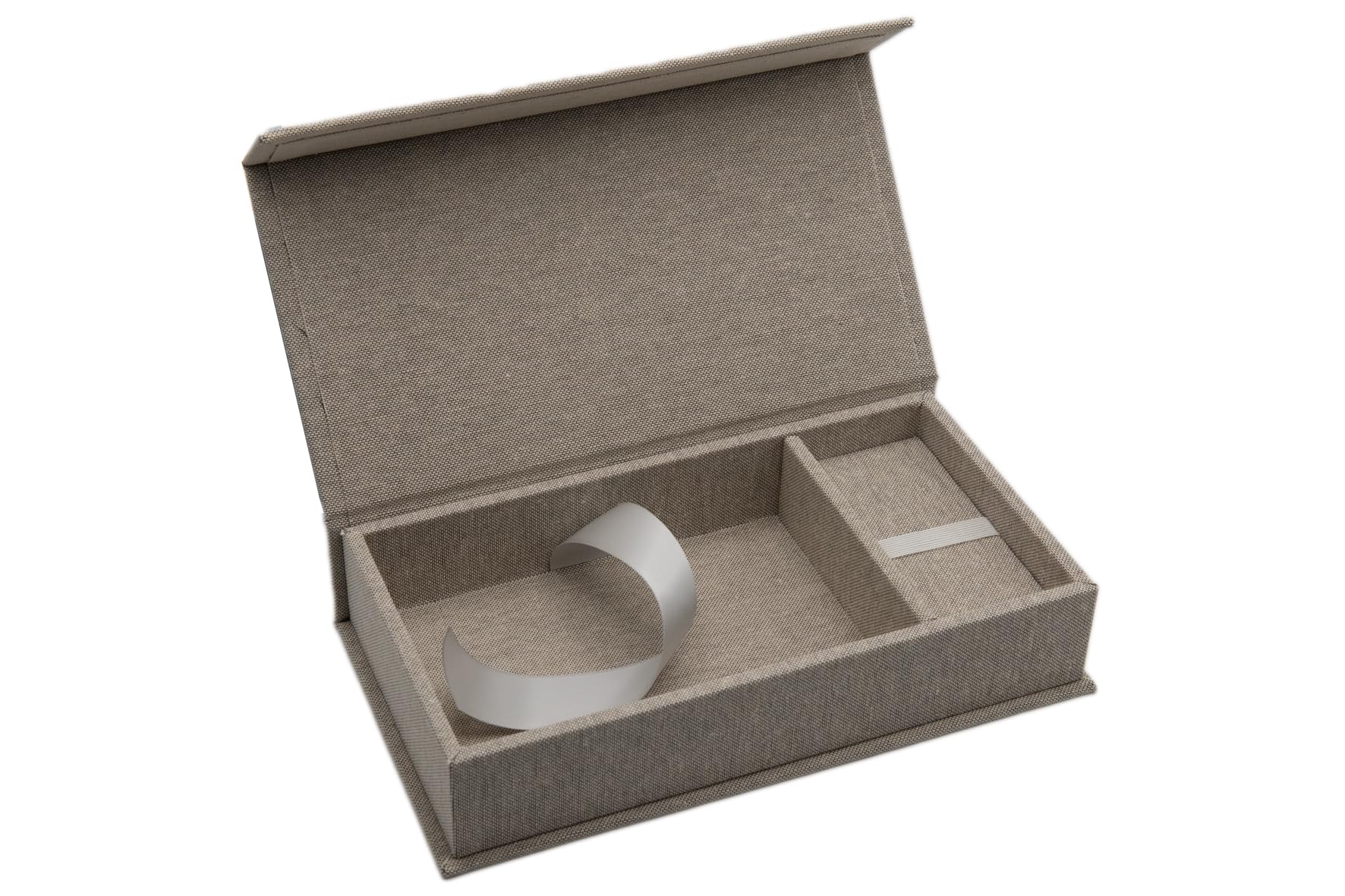 Boîte de rangement USB de mariage avec boîte photo - Blanc, gris - Sans clé USB (gris)