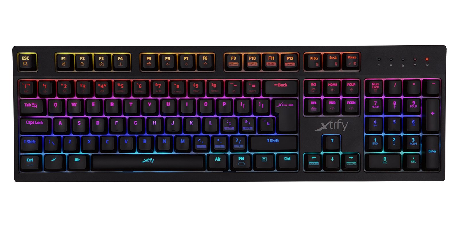 Amazon | Xtrfy（エクストリファイ）K2-RGB 英語配列 赤軸メカニカル 