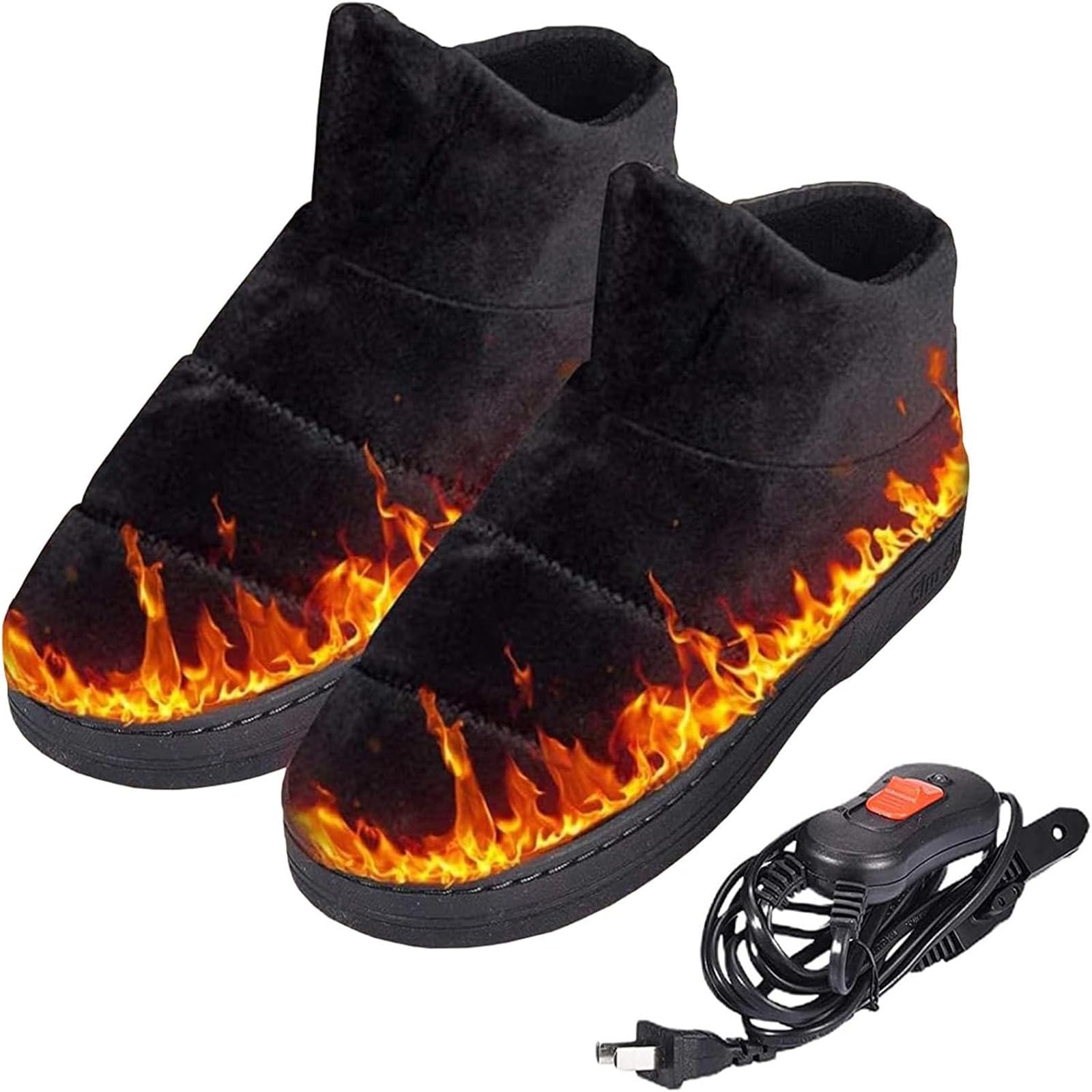 Rechargeable Heated Slippers Unisex Electric Heating Slippers Soft Foot Heaters Portable Winter Foot Warmer USB Heated Shoe for Indoors Outdoor,001,43/44