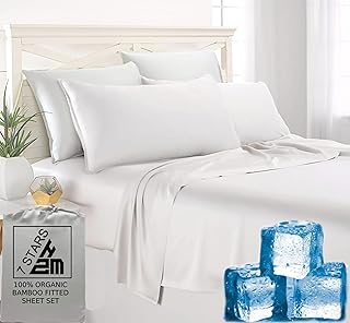 Bamboo Fitted Bed Sheet Set King Size 180x200 400TC Cool