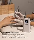MelodySusie SC300F Professional Cordless Nail File 30000 RPM, Rechargeable Electric Nail File Adjustable Speed with LCD Screen, Manicure Pedicure Set for Salon/Home (White) - 5