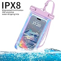 Vista 4 de Up to 8.3" 2 Pack Iridescence Universal Waterproof Phone Pouch, Large Phone Waterproof Case Dry Bag, Protection Level: IP68, Outdoor Sports for