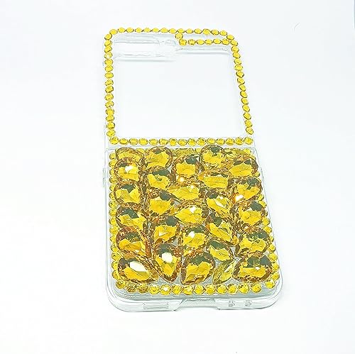Miniatura 8 de Aikukiki Funda para Galaxy Z Flip 5, Galaxy Z Flip 5 5G, 3D hecha a mano con piedras deslumbrantes de cristal y diamantes con purpurina para Samsung