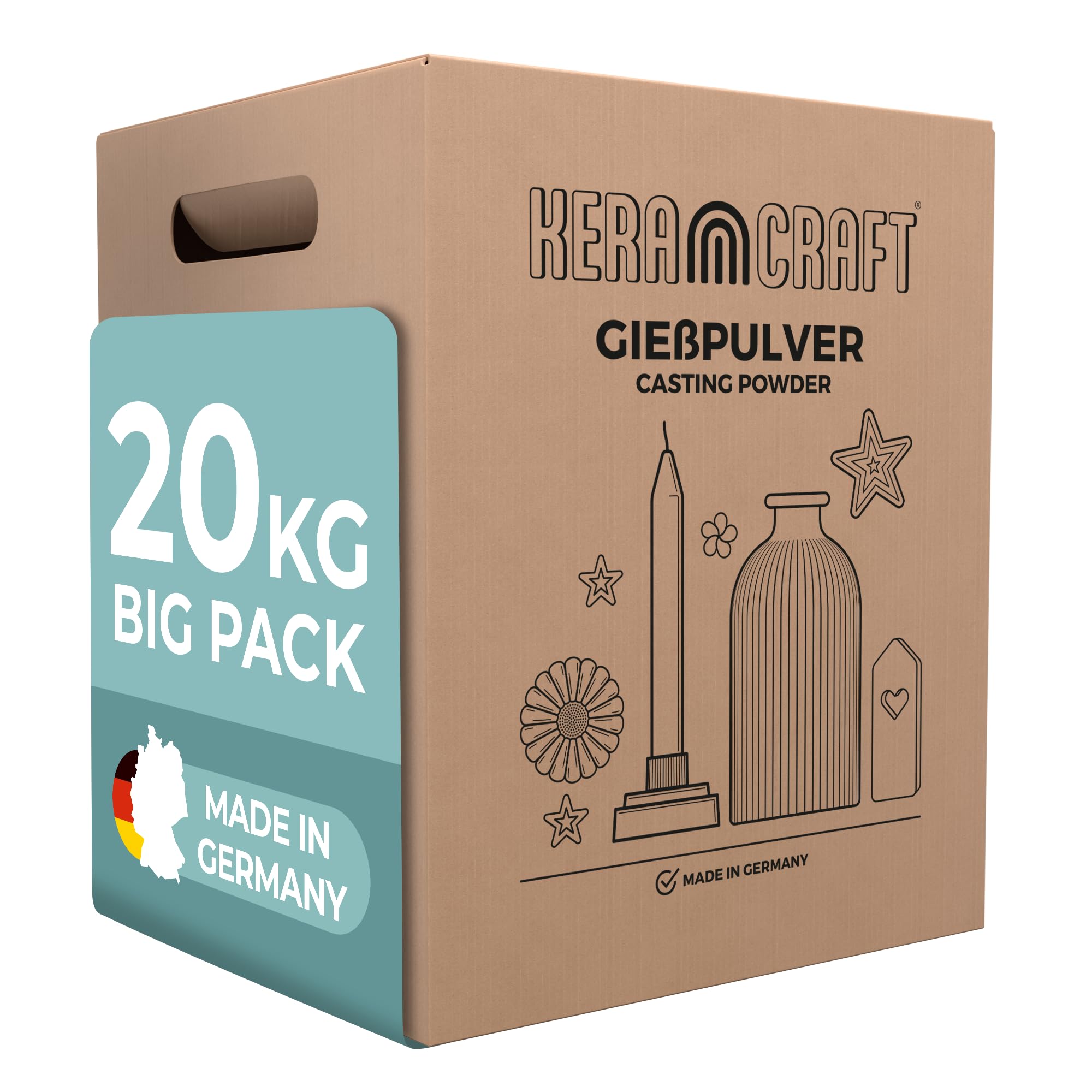 Keracraft Gießpulver weiß 20kg - Reliefgießpulver weiß für kreative Projekte