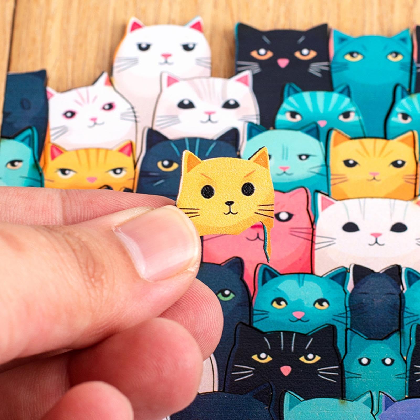 Puzzle w kształcie kot, unikalne drewniane puzzle, dla entuzjastów puzzli, rodziny i przyjaciół