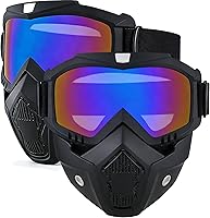 Vista 18 de Máscara facial de motocicleta de cara completa, gafas de bicicleta de tierra motocross, ATV, todoterreno, gafas de conducción y carreras