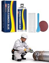 Metal Foundry Glue Set, Strong Foundry Glue for Metal and Plastic, High Temperature Resistant Metal Repair Glue, Industrial Cold Weld Liquid Filler for Steel Aluminum Iron Crack (1set)