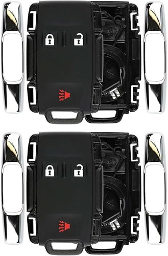 Miniatura 2 de Juego de 2 fundas cromadas para llave remota de entrada sin llave y almohadilla para Chevy Silverado Colorado  GMC Sierra Canyon 2014 2015 2016 2017