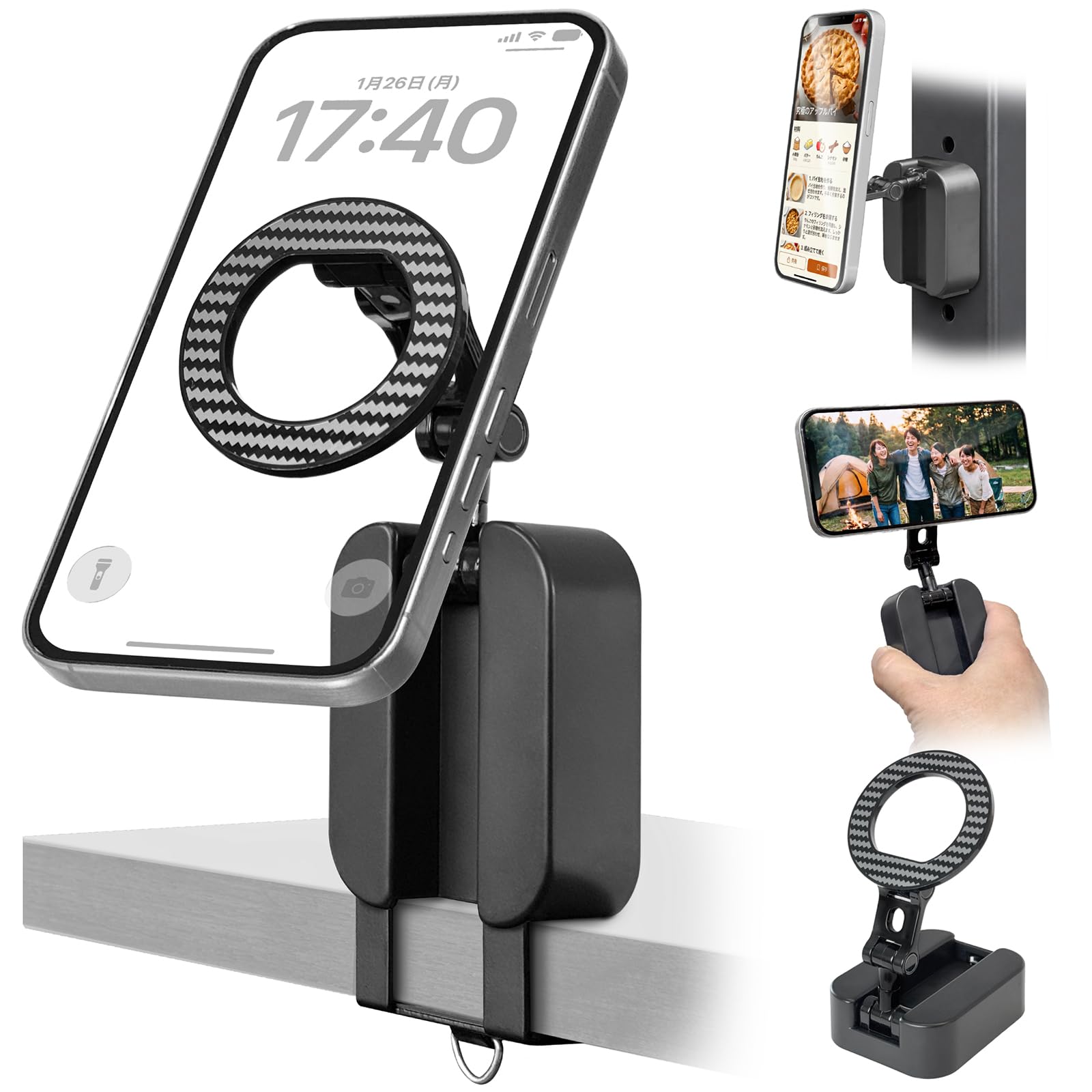Amazon.co.jp: MERSHEART MagSafe対応 スマホスタンド 【3WAY クリップ