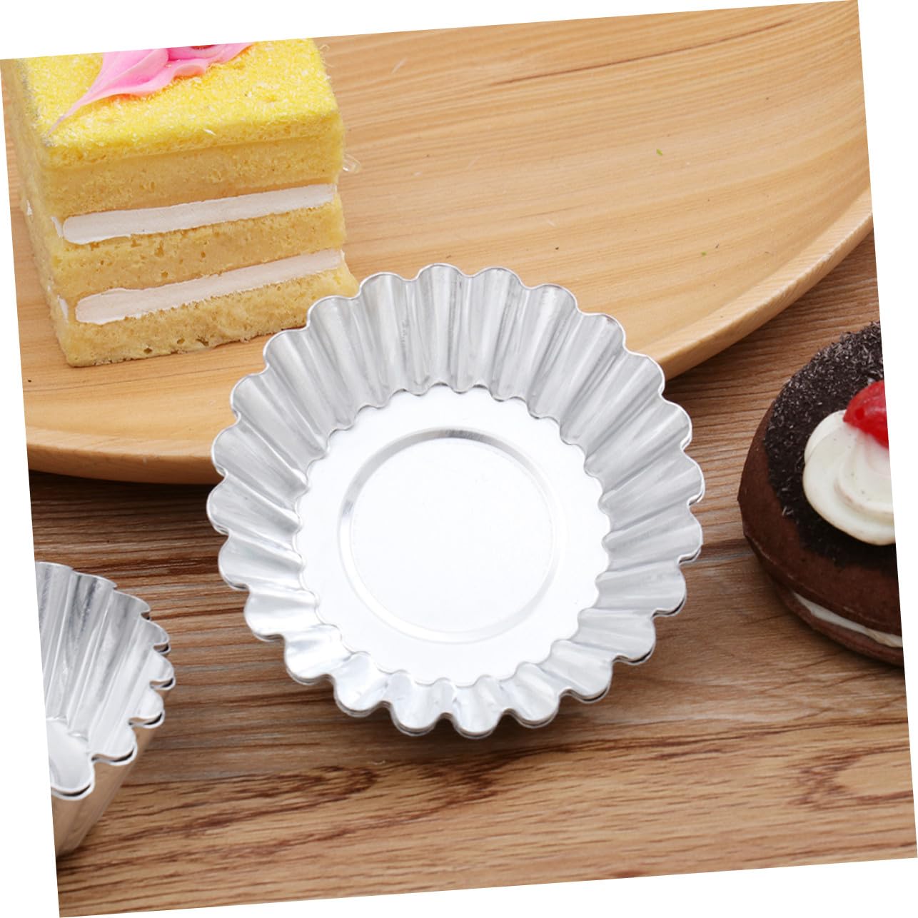 Gadpiparty 100pièces Moules à Cupcakes et Tartelettes Alliage Aluminium Caissettes de Cuisson pour Muffins et Gâteaux