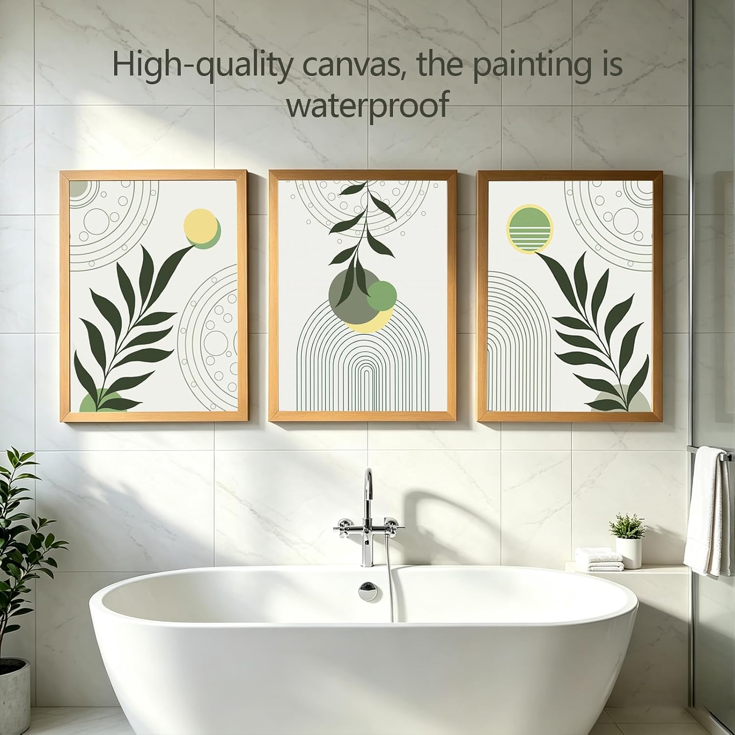 Bohemian style wall art Green Framed Wall Art Green inner cover, Wooden border