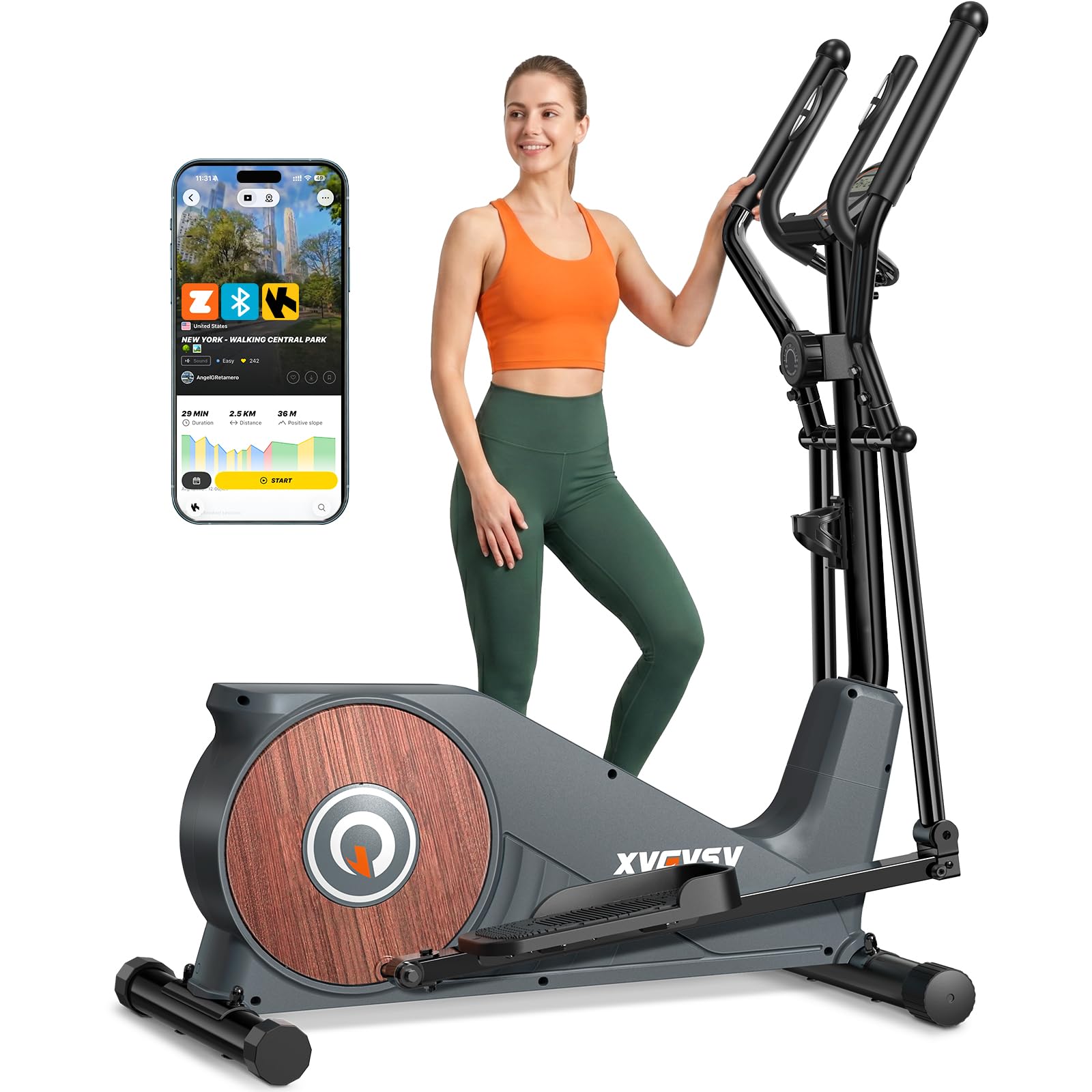 XVGVSV Elliptical Exercise Machine, 15.5-inch Stride