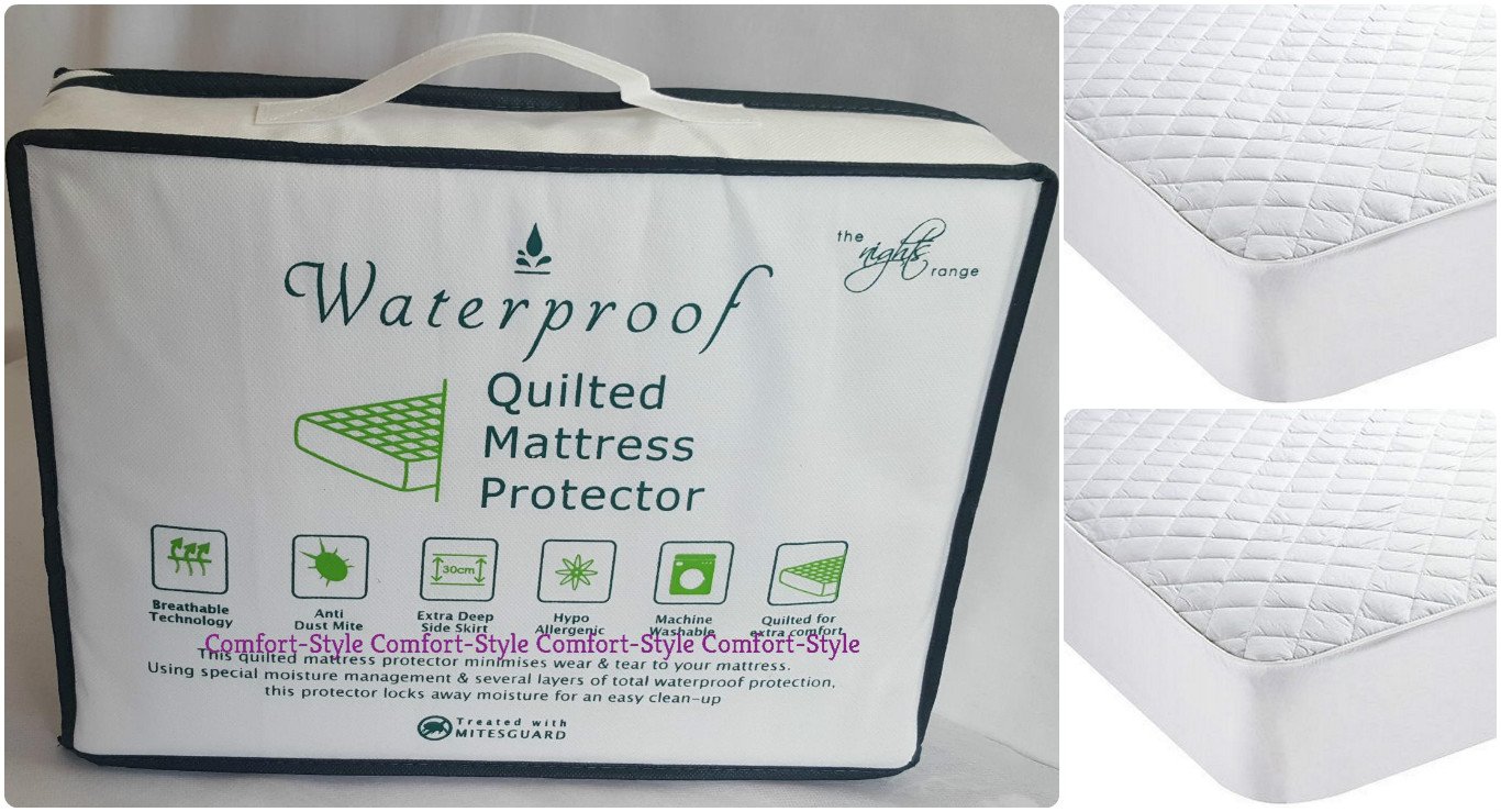 New EXTRA-DEEP 12"(30cm) Waterproof Quilted MATTRESS PROTECTOR - Anti-Allergy & Hygienic FITTED SHEET STYLE - UK SIZES (4FT Small Double)