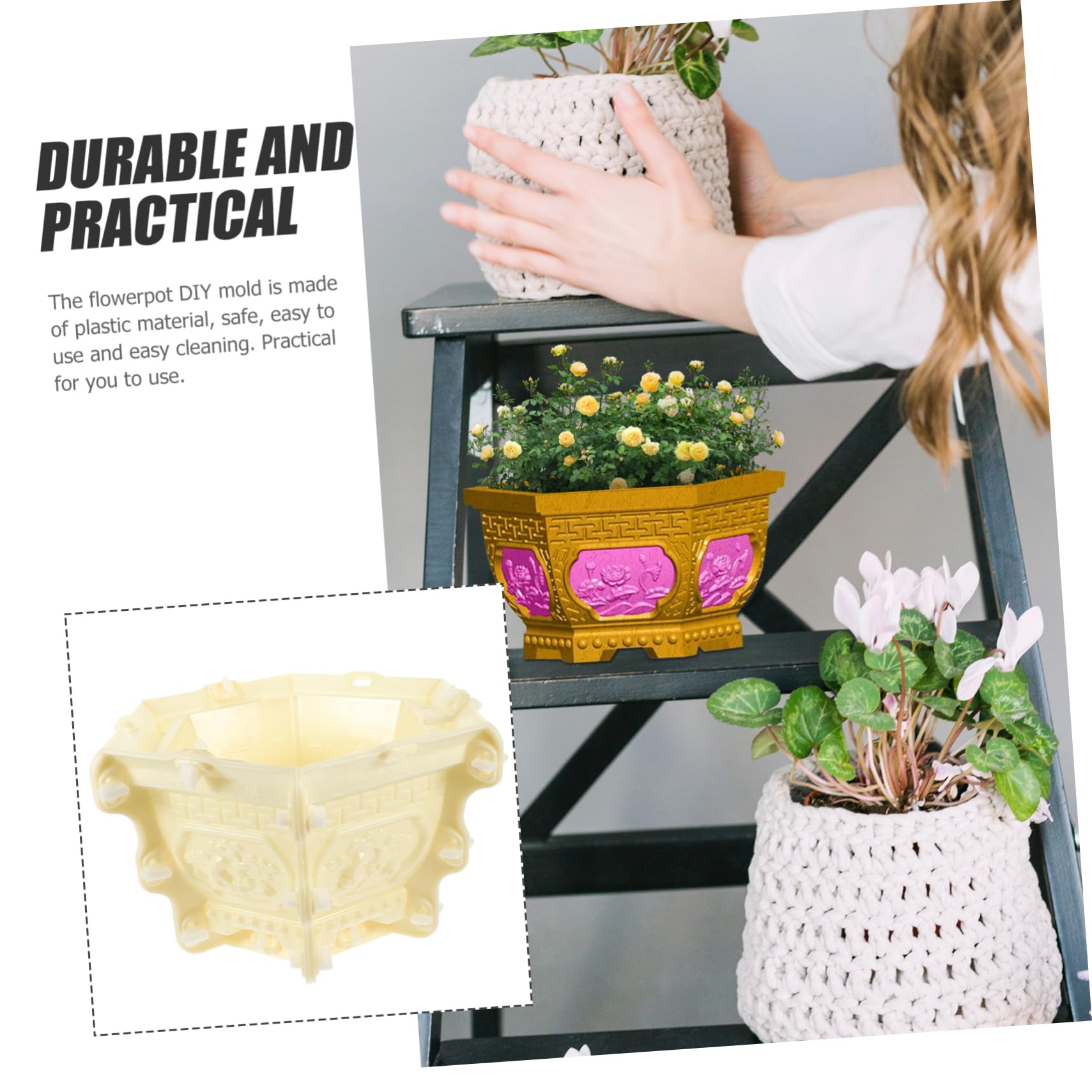 Amazon.co.jp: Levemolo 六角形 プラスチック製 プランター型 手芸用