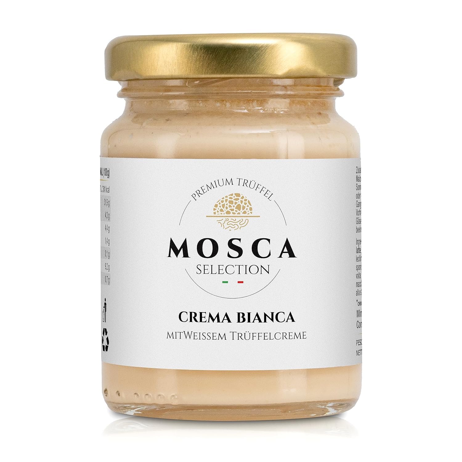 Mosca Selection Italian truffle variety - Noble truffle cream with real white truffle - Refine your dishes with real truffle aroma - Discover the art of gourmet cuisine
