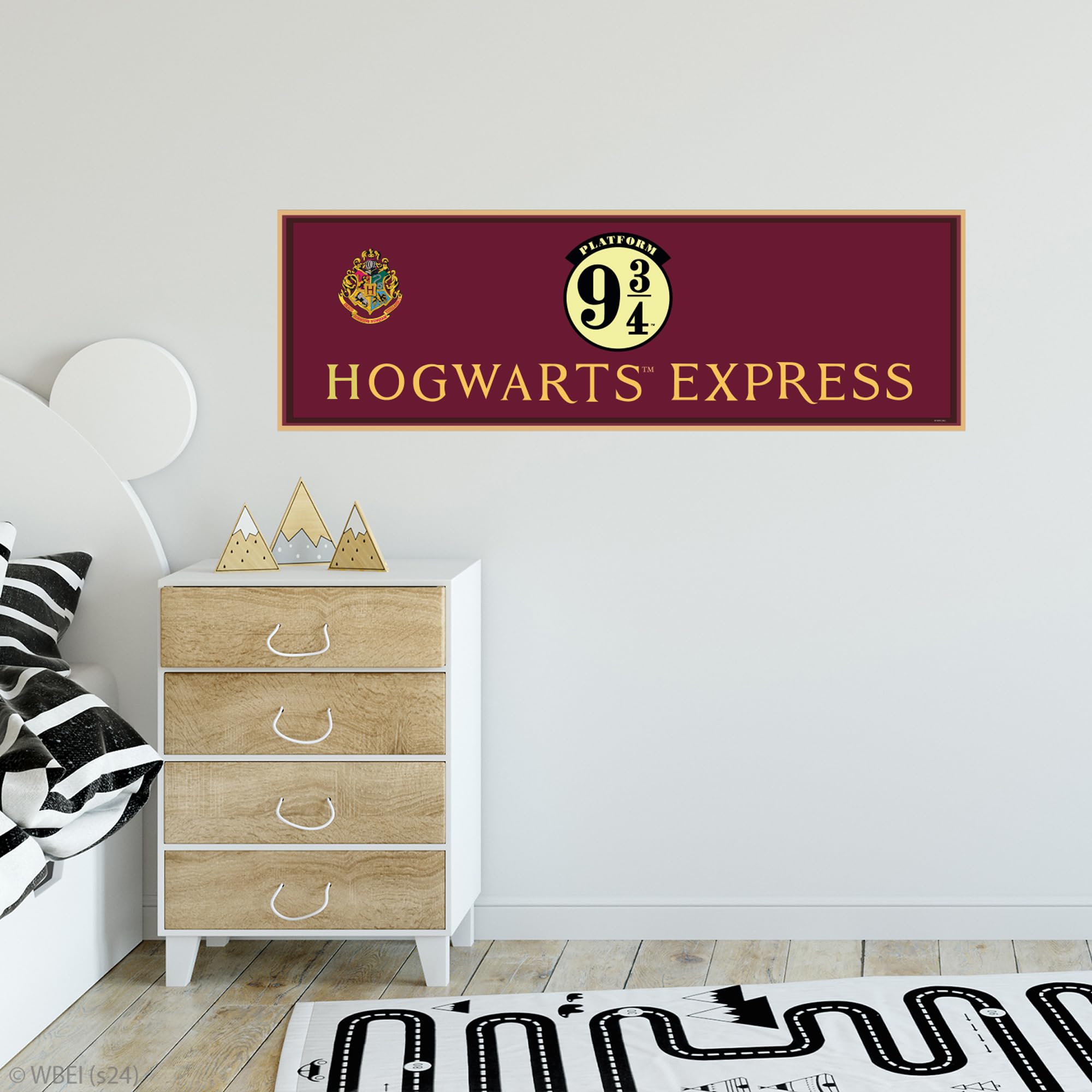 Harry Potter Wall Sticker – Platform 9 3/4 Rectangle Sign Wall Decal Wizarding World Art (180cm Width x 60cm Height)