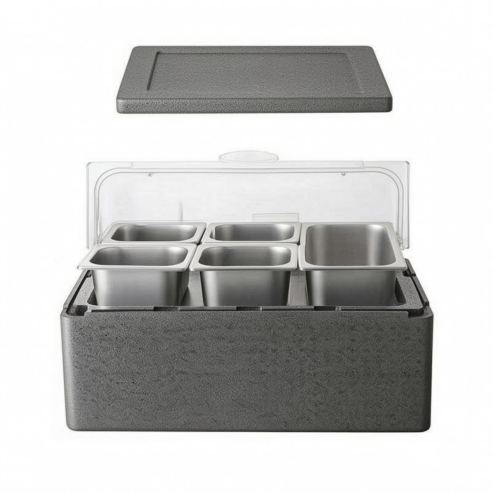 Contenedor Térmico Almacenamiento con Aislamiento para Conservar Caja Aislante Polipropileno con Laterales y Tapa, style to 1