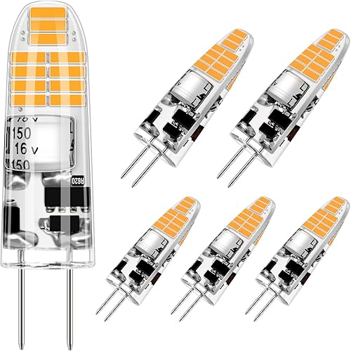 AGOTD Bombilla LED G4, bombilla de 2 W 12 V G4 bi pines, reemplazo de bombilla halógena G4 de 20 W, blanco cálido 3000 K, sin parpadeo, iluminación disponible en Yaxa Colombia