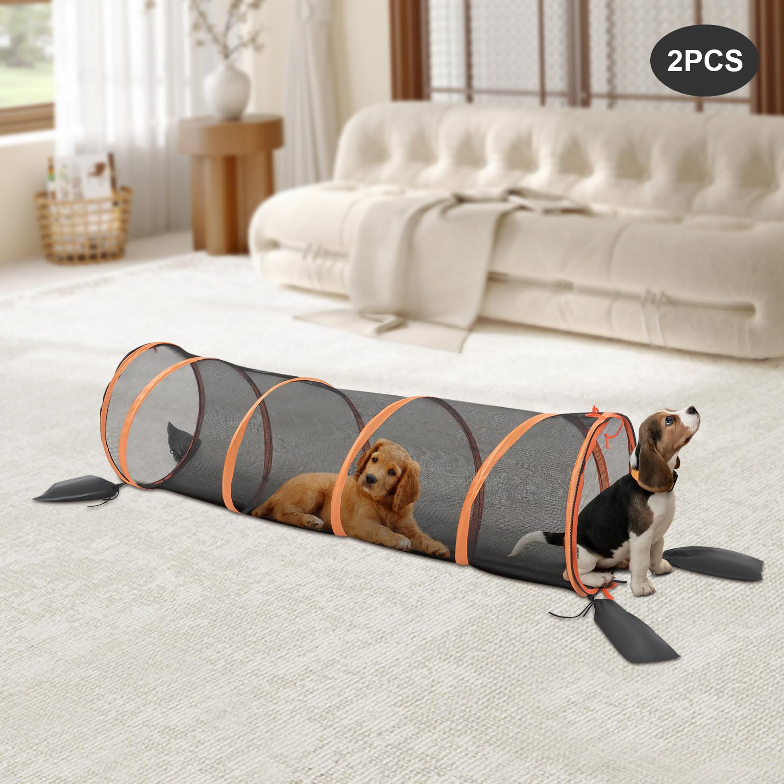 Pop up Pet Fun Tunnel Outdoor Cat Play Tunnel Collapsible, Cat Tunnels for Indoor Cats Outdoor Catio Furniture and Play Kits for Cats, Dog