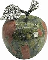 Vista 10 de Decoración para el hogar de manzana de cuarzo de cristal mezclado de 1.181 in (turquesa blanca)