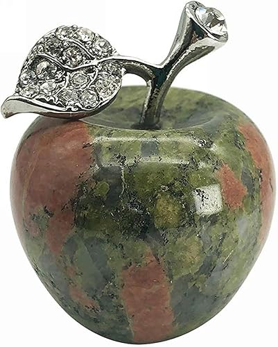 Decoración para el hogar de manzana de cuarzo de cristal mezclado de 1.181 in (unakite)